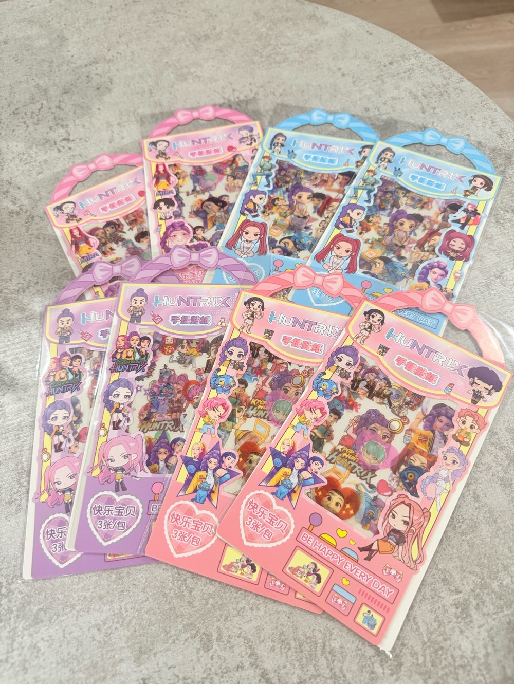 8 Huntrix Kpop Cute Demon hunters sticker packs- 24 sheets total cute gift lot